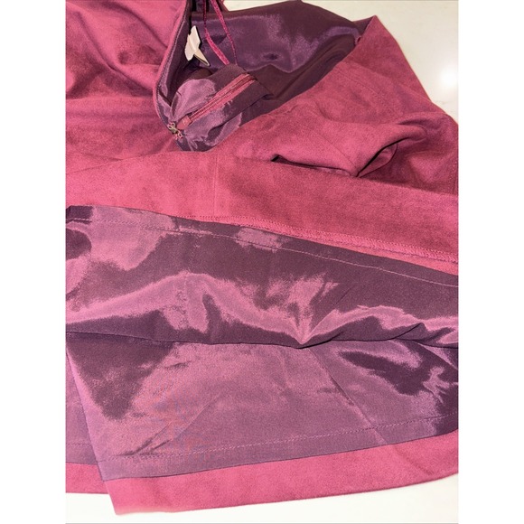 J Crew A-Line Pencil Skirt Womens 4 Burgundy Mini Faux BrushedSuede Lined F5023‎ - Picture 3 of 7